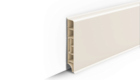 Напольный плинтус Идеал Дюра Прямоугольный 033 Кремово-Белый 2200мм/80мм/16мм, 1 м.п.